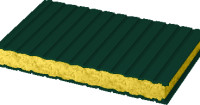 Стеновые сэндвич панели 100 мм темно-зеленого цвета